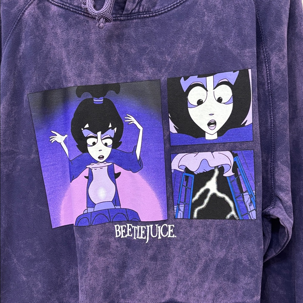 NWOT Beetlejuice x Retrokid Lydia Deetz Purple Oversized Hoodie unisex Large